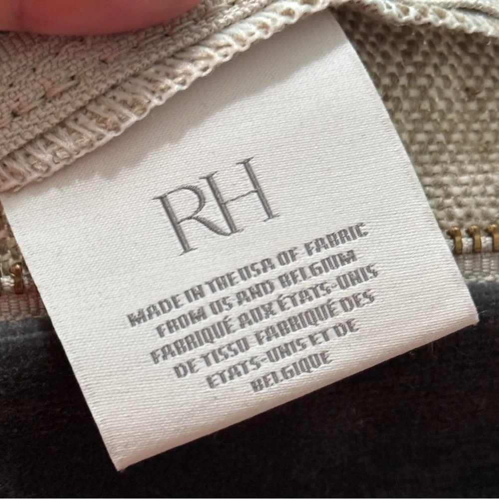 Restoration Hardware Vintage Velvet and Belgian Linen Contrast Pillow Cover